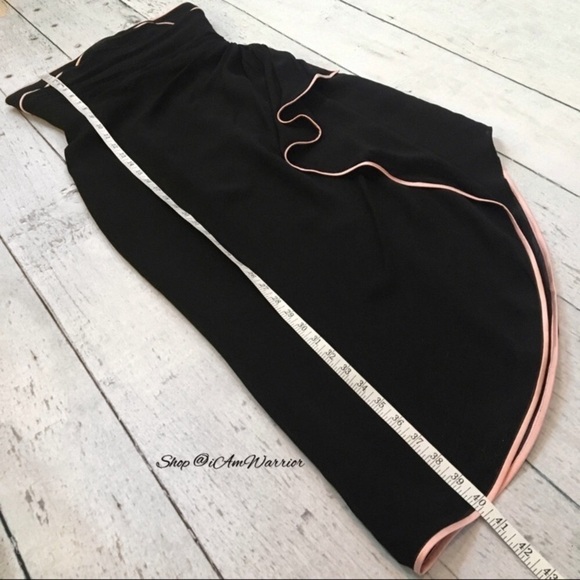 Kay Unger black strapless silk pink trim ruffle dress *shop@iamwarrior - Picture 6 of 11